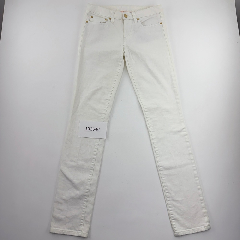 Tory Burch Super Skinny Jeans Women's 27 White Low Rise Stretch Denim